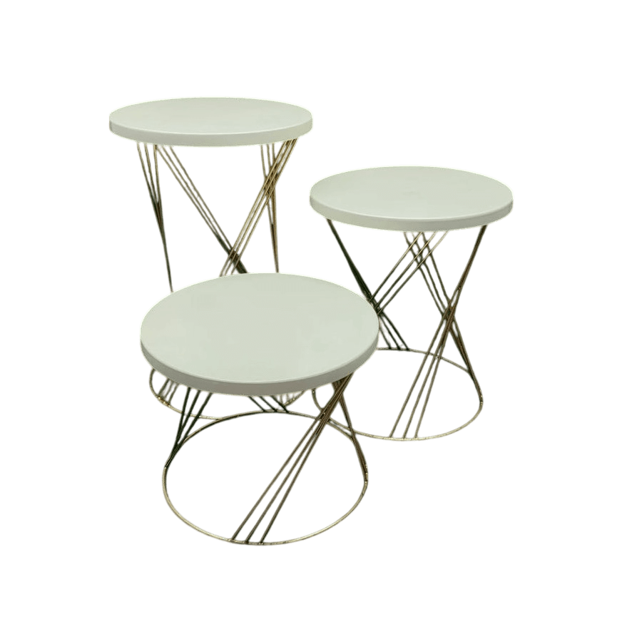 IRON CAKE STAND ROUND (COLOR) SET OF 3